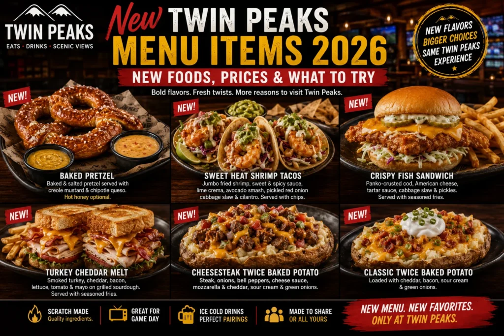 New Twin Peaks Menu Items new twin peaks menu items