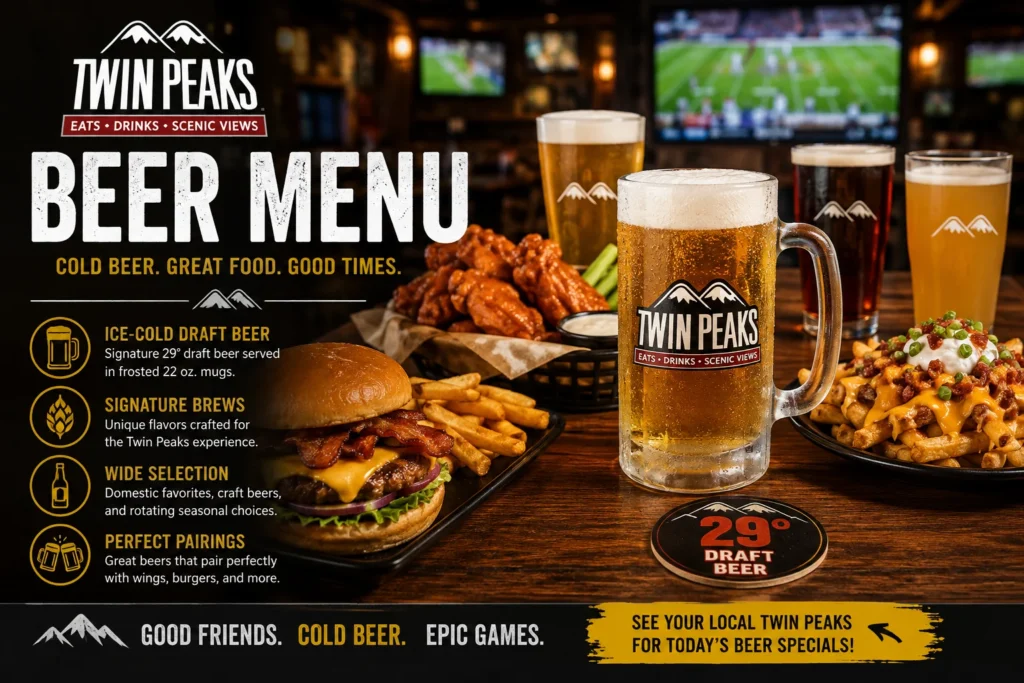 twin peaks beer menu