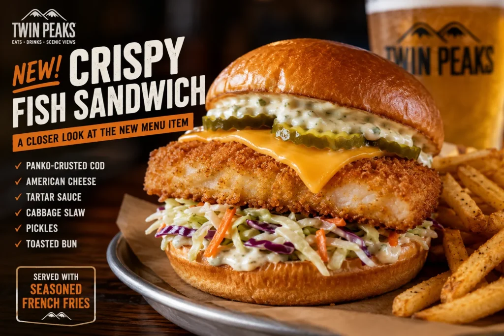 twin peaks crispy fish sandwich