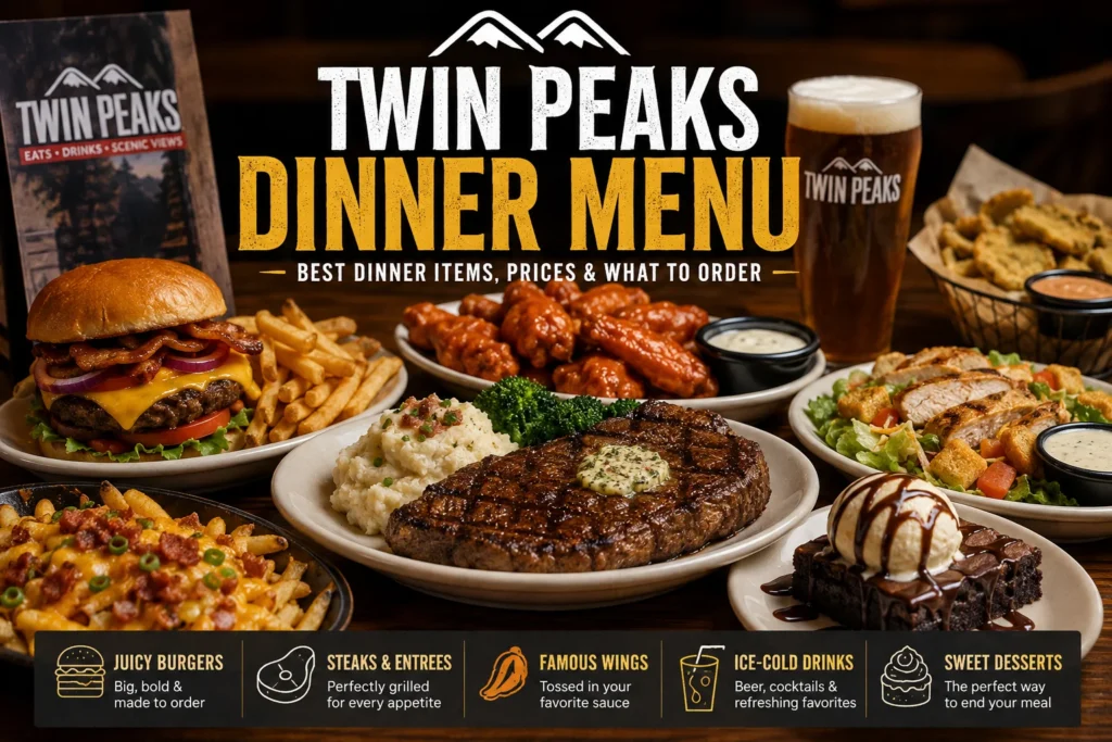 Twin Peaks Dinner Menu