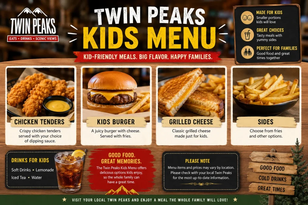 Twin Peaks Kids Menu Twin Peaks Kids Menu