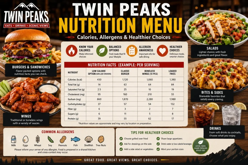 Twin Peaks Nutrition Menu